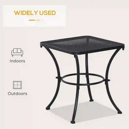 18"x18"x20" Square Metal Bistro Table, Outdoor Patio Coffee Desk, Black Outdoor Dining Sets at Gallery Canada
