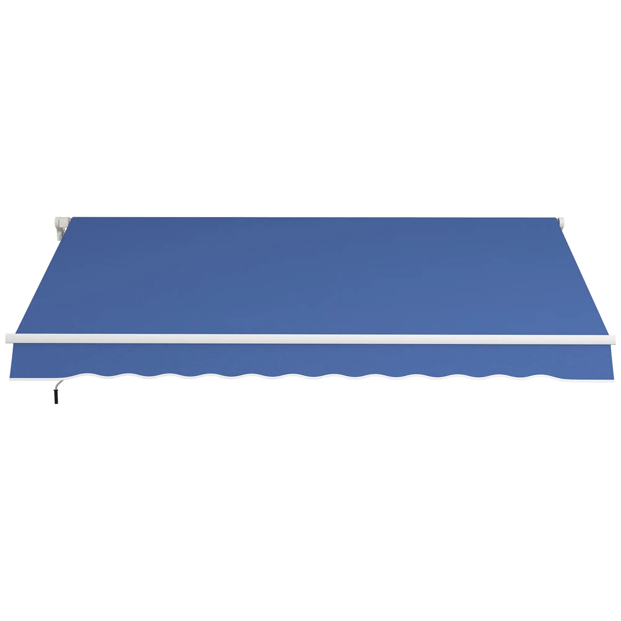 12' x 10' Manual Retractable Awning, Adjustable Sunshade, Dark Blue Patio Awnings Dark Blue at Gallery Canada
