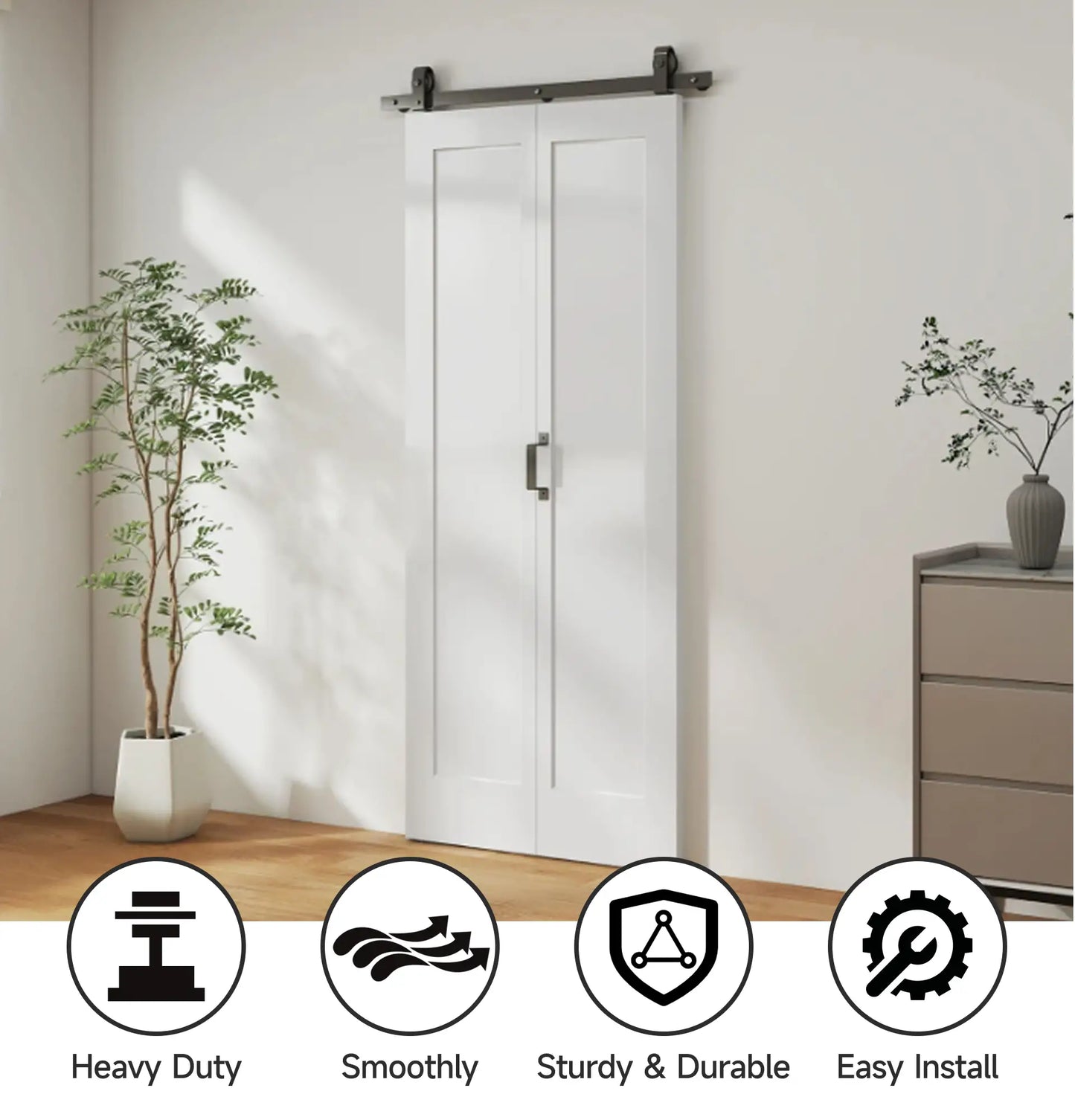 35" x 83" Sliding Door, 3.6FT Bi-Folding Door, Hardware Kit, Paintable MDF Door Hardware at Gallery Canada