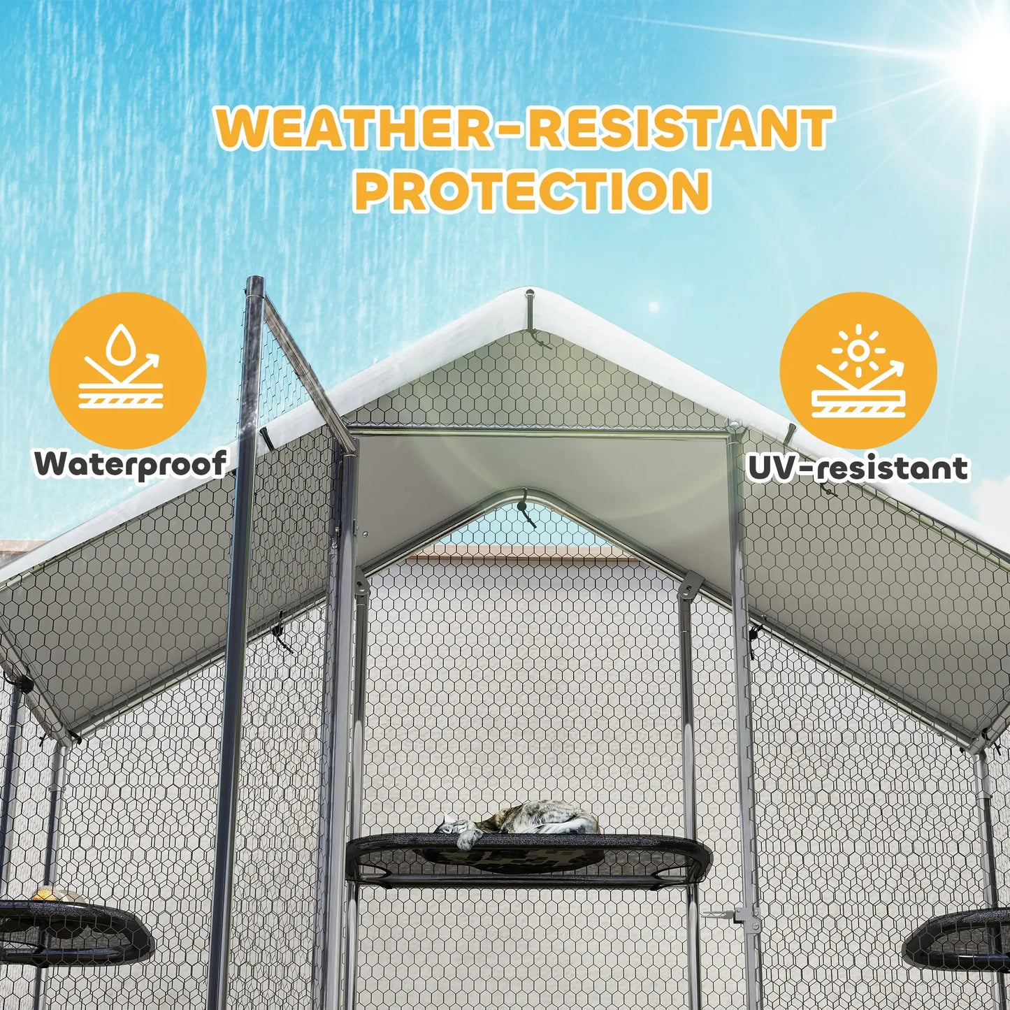 Large Cat Enclosure, Waterproof Cover, 5 Platforms, Hammock Outdoor Cat Enclosures at Gallery Canada