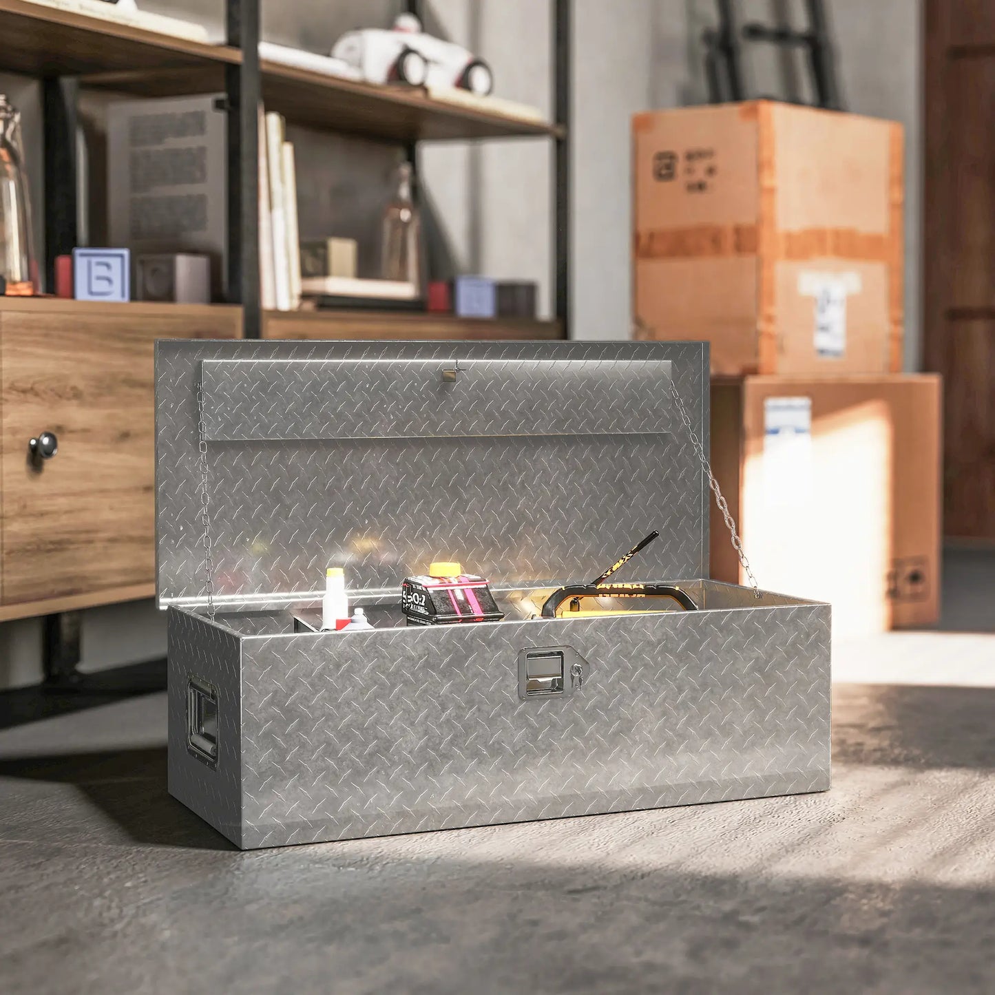30 Inch Truck Bed Tool Box, Heavy Duty Aluminum Diamond Plate Trailer Tongue Box Tool Organizers at Gallery Canada