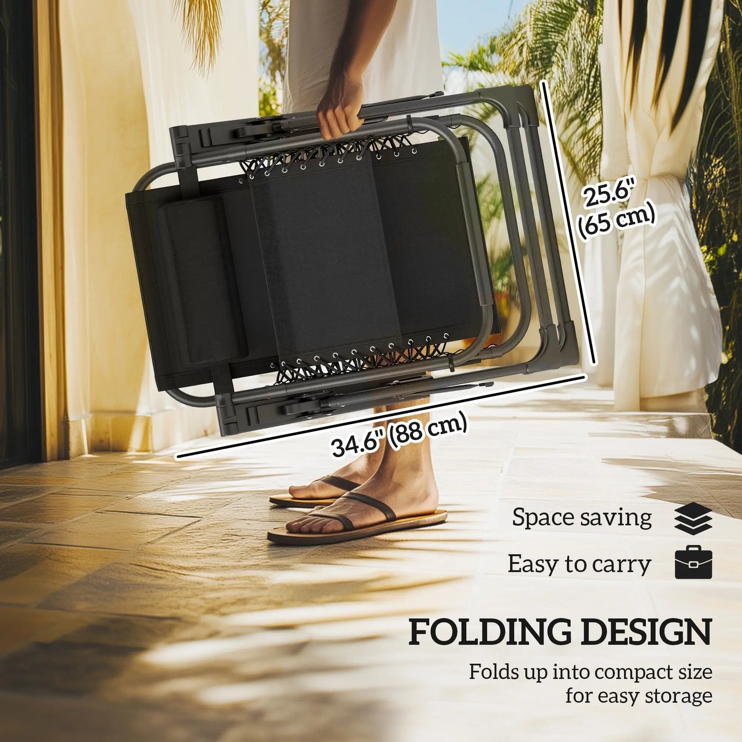Reclining Zero Gravity Chair, Adjustable Backrest, Folding Sun Lounger, Removable Cushion, Grey Lounger Chairs at Gallery Canada