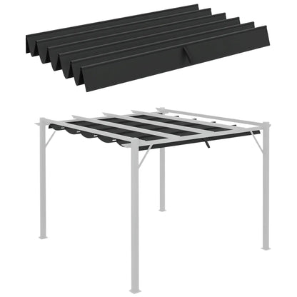 Retractable Pergola Canopy Replacement, 10' x 10', Dark Grey Gazebo Canopy Replacement Dark Grey at Gallery Canada