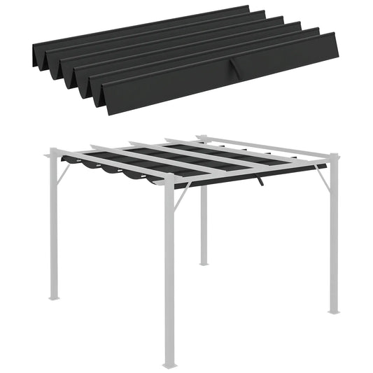 Retractable Pergola Canopy Replacement, 10' x 10', Dark Grey Gazebo Canopy Replacement Dark Grey at Gallery Canada