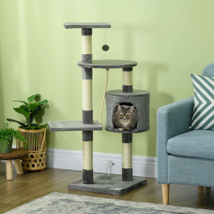 46Inch Cat Tree, Multi Level Tower for Large Cats, Grey Floor to Ceiling Cat Trees at Gallery Canada