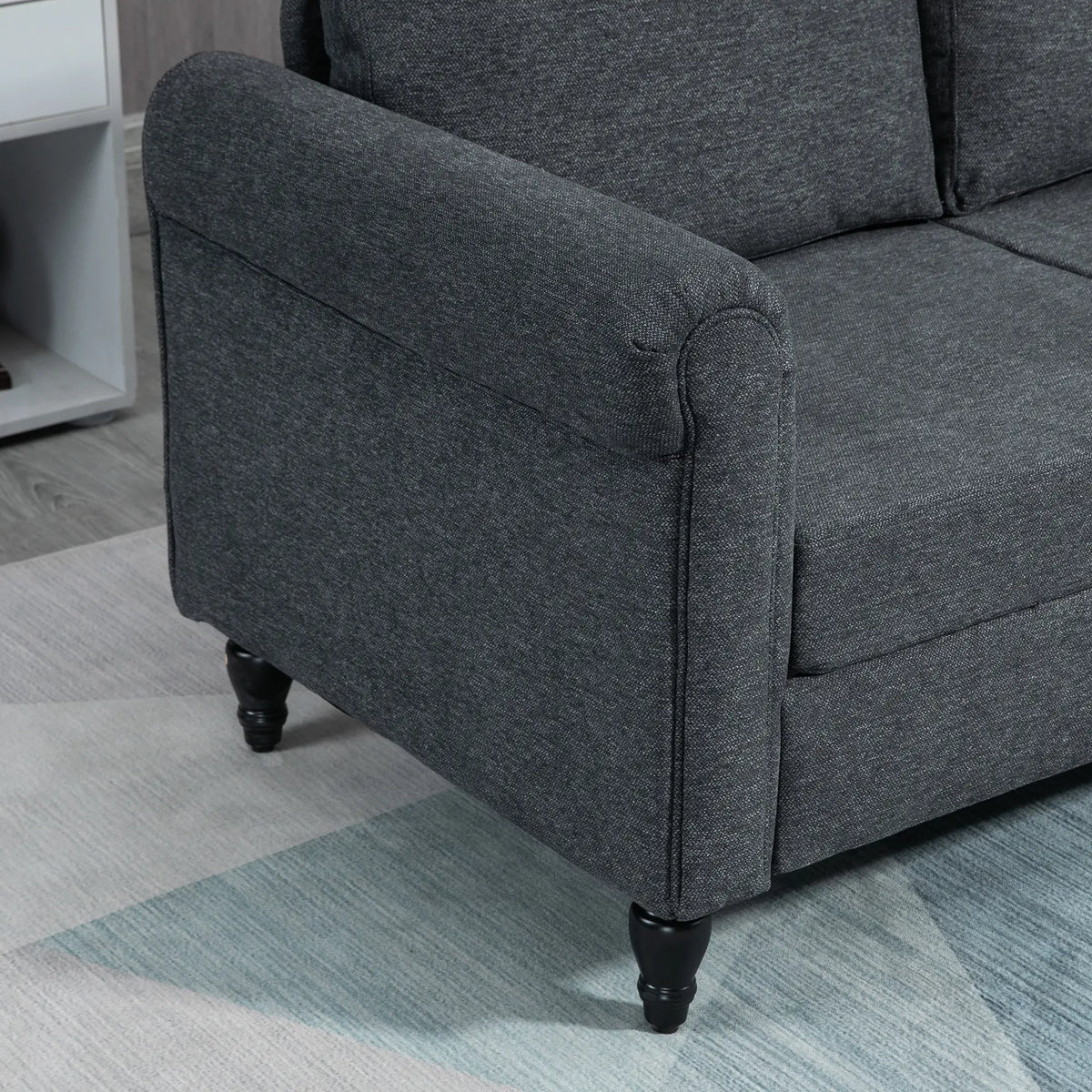 Vintage Loveseat, Upholstered Chenille 2 Seater Sofa, Dark Grey 2-Seater Sofas at Gallery Canada