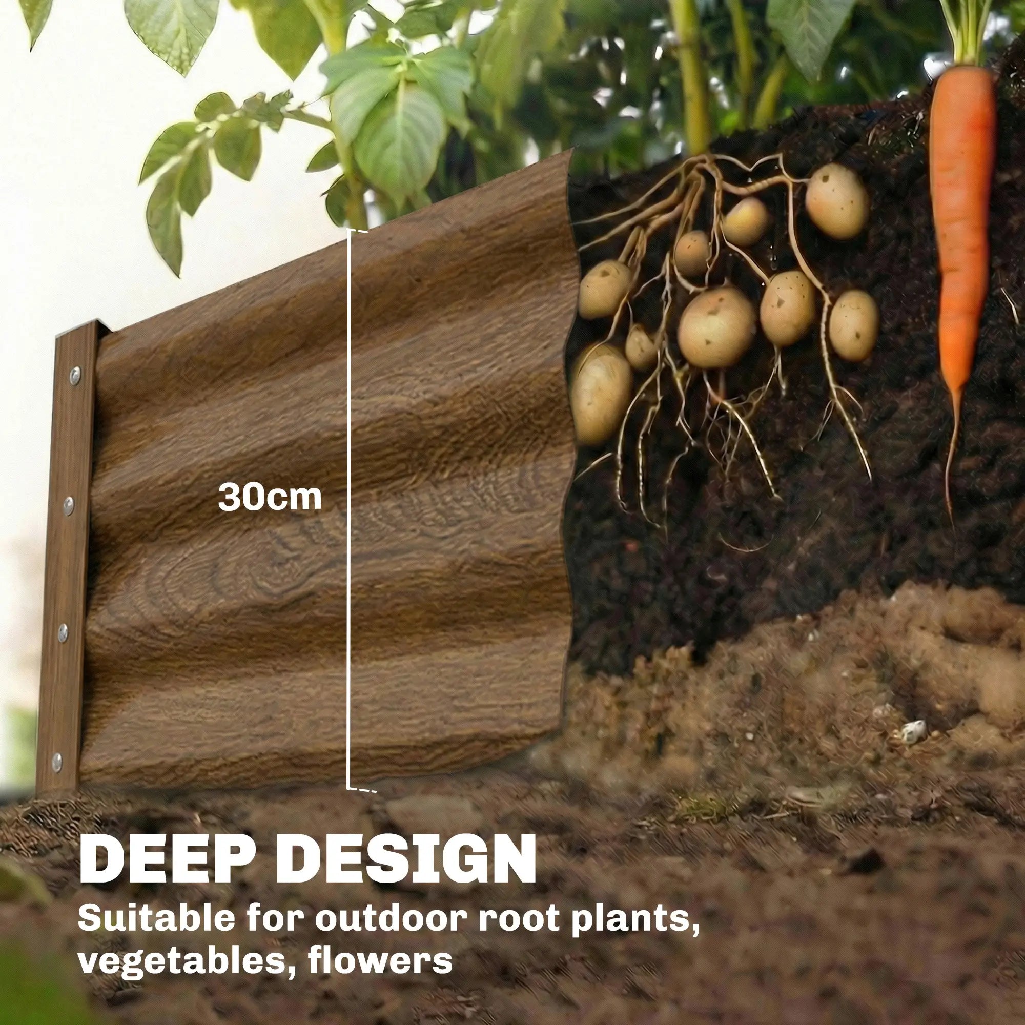 8 x 4 x 1ft Galvanized Raised Garden Bed, Reinforced Outdoor Planter Box, Distressed Brown Galvanized Planter Boxes at Gallery Canada