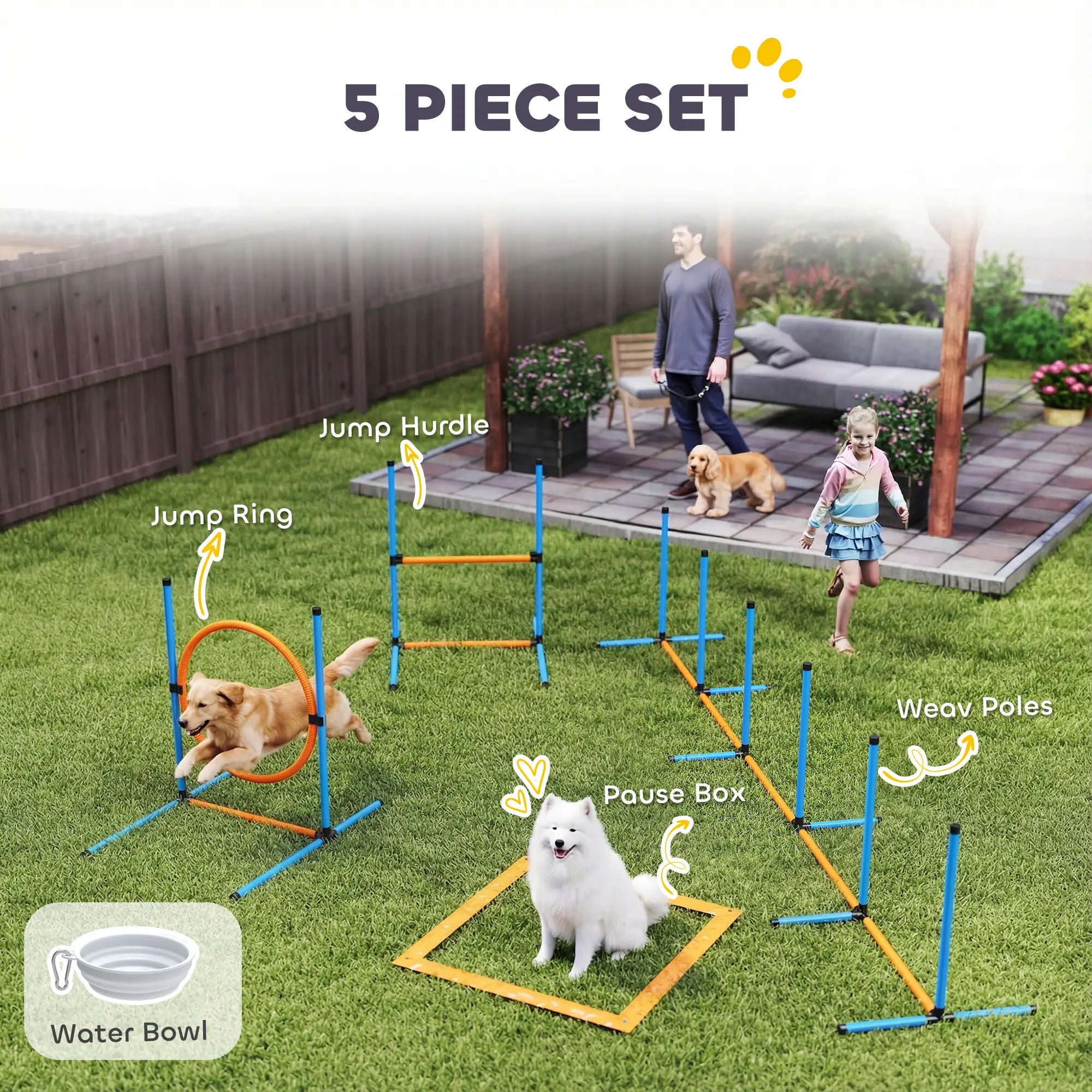 Dog Agility Training Equipment, 5PCS Obstacle Course Starter Kit With Bag Dog Agility Training Equipment at Gallery Canada