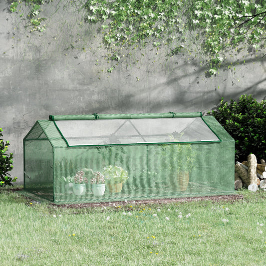 Mini Greenhouse, Portable Garden Green House with Zipper Windows, PE Cover for Outdoor, Indoor, 71" x 36" x 28", Green - Gallery Canada