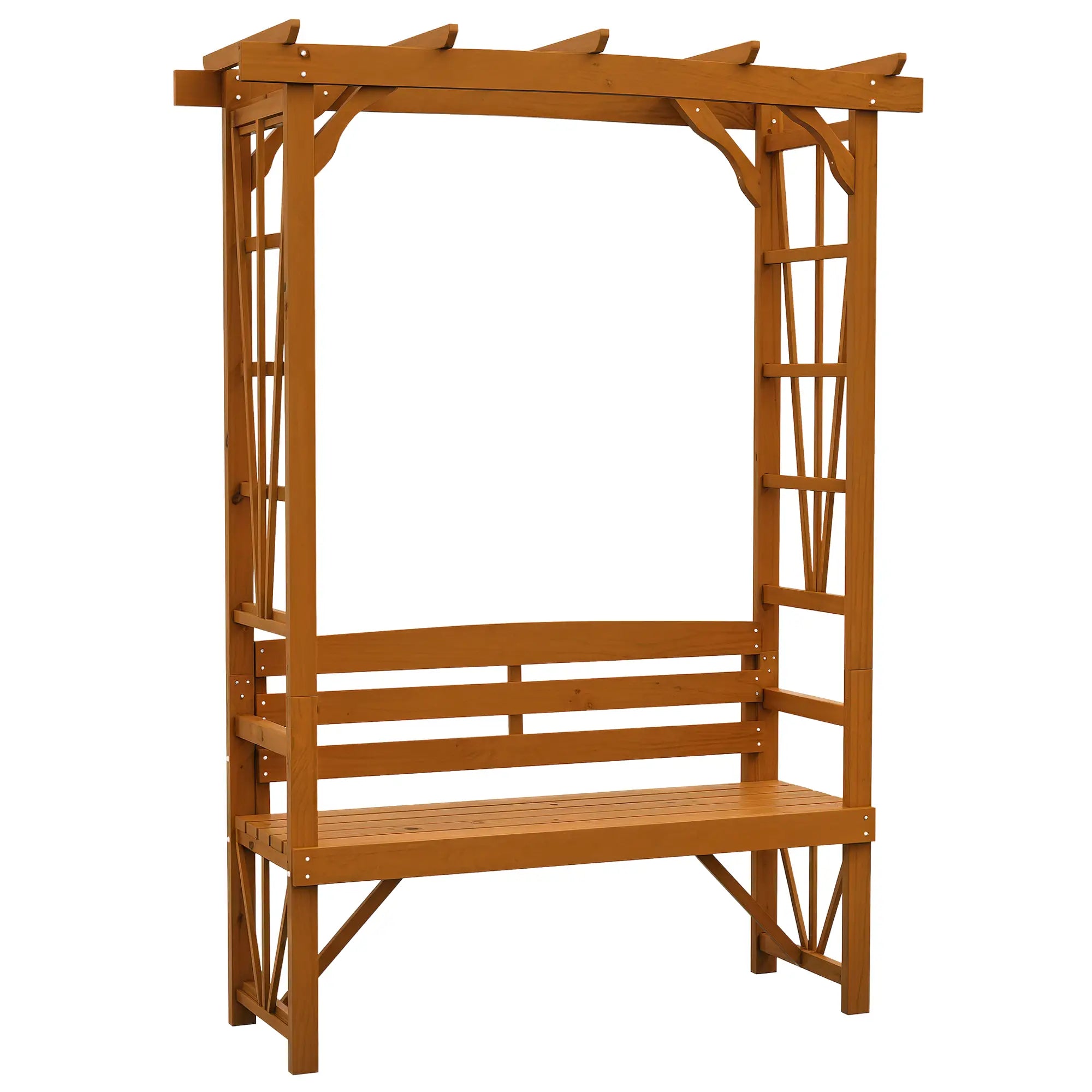 Wooden Patio Bench, Outdoor Bench for Plants, Brown Outdoor Benches at Gallery Canada