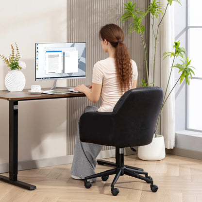 Swivel Office Chair, Faux Leather, Adjustable Height, Black Task Chairs at Gallery Canada