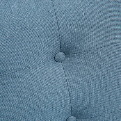 Modern Fabric Armchair, Tufted Back, Wood Legs, Thick Padding, Blue Accent Chairs at Gallery Canada