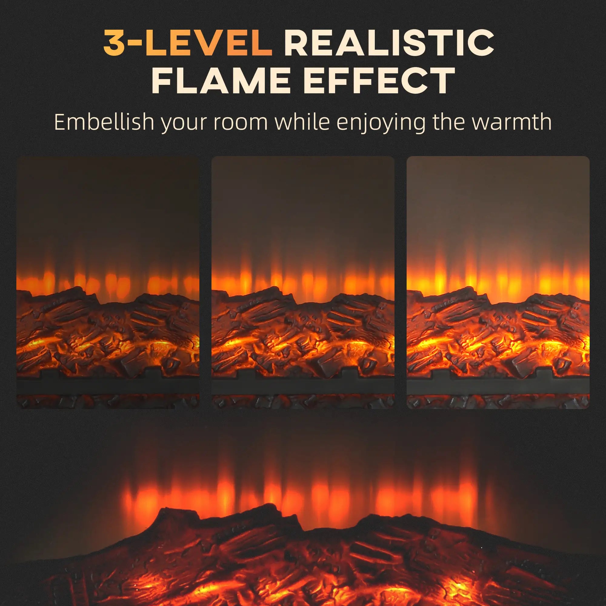 Electric Fireplace with Mantel, Freestanding Heater, 1400W, Brown Electric Fireplaces at Gallery Canada