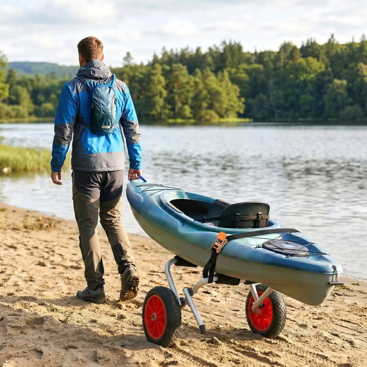 Kayak Cart Canoe Dolly, Aluminum Frame Folding Design, Paddleboard Trolley Kayak Carts Silver, Black at Gallery Canada
