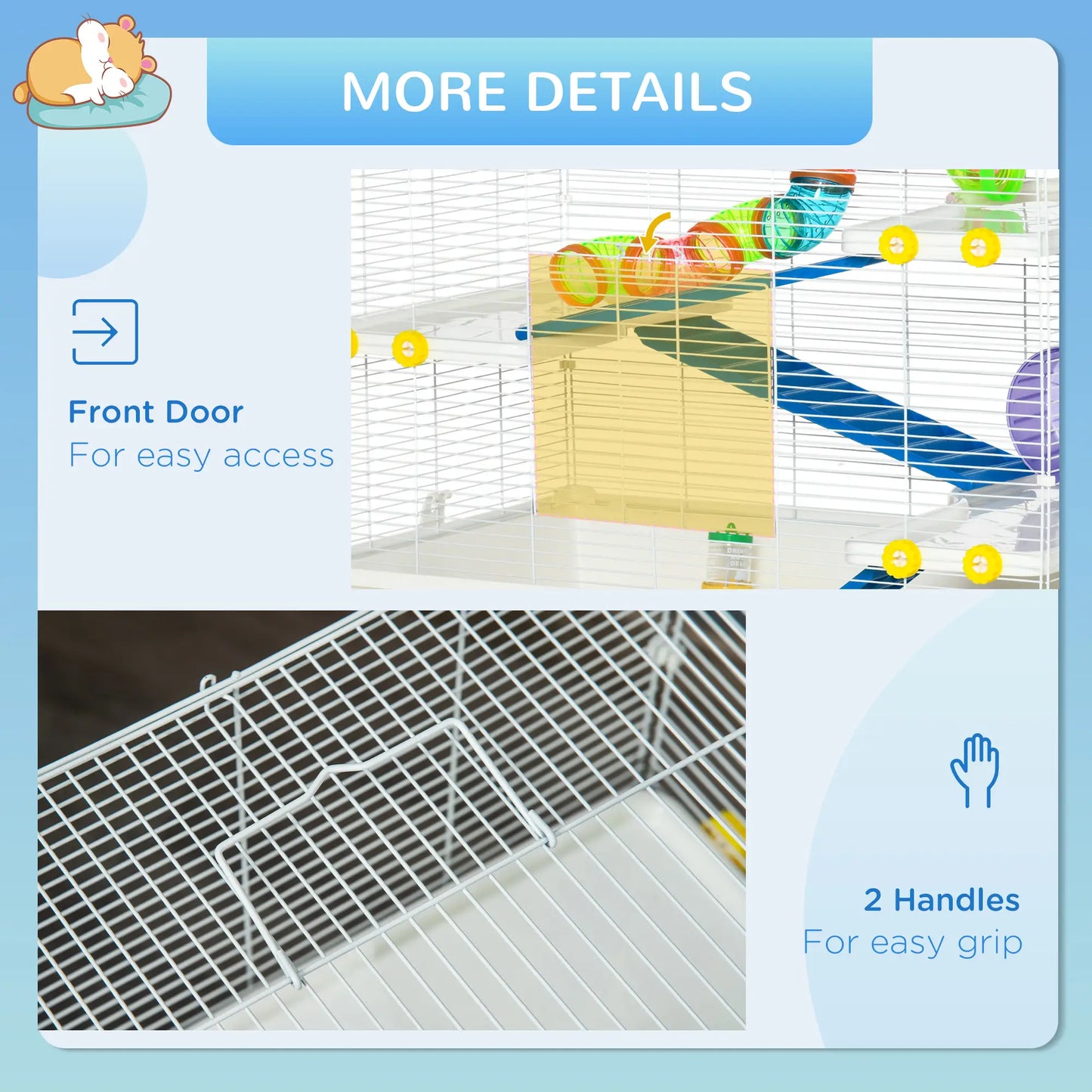 31" Large Hamster Cage, Small Animal House, Tunnel Tube System, White Hamster Cages at Gallery Canada