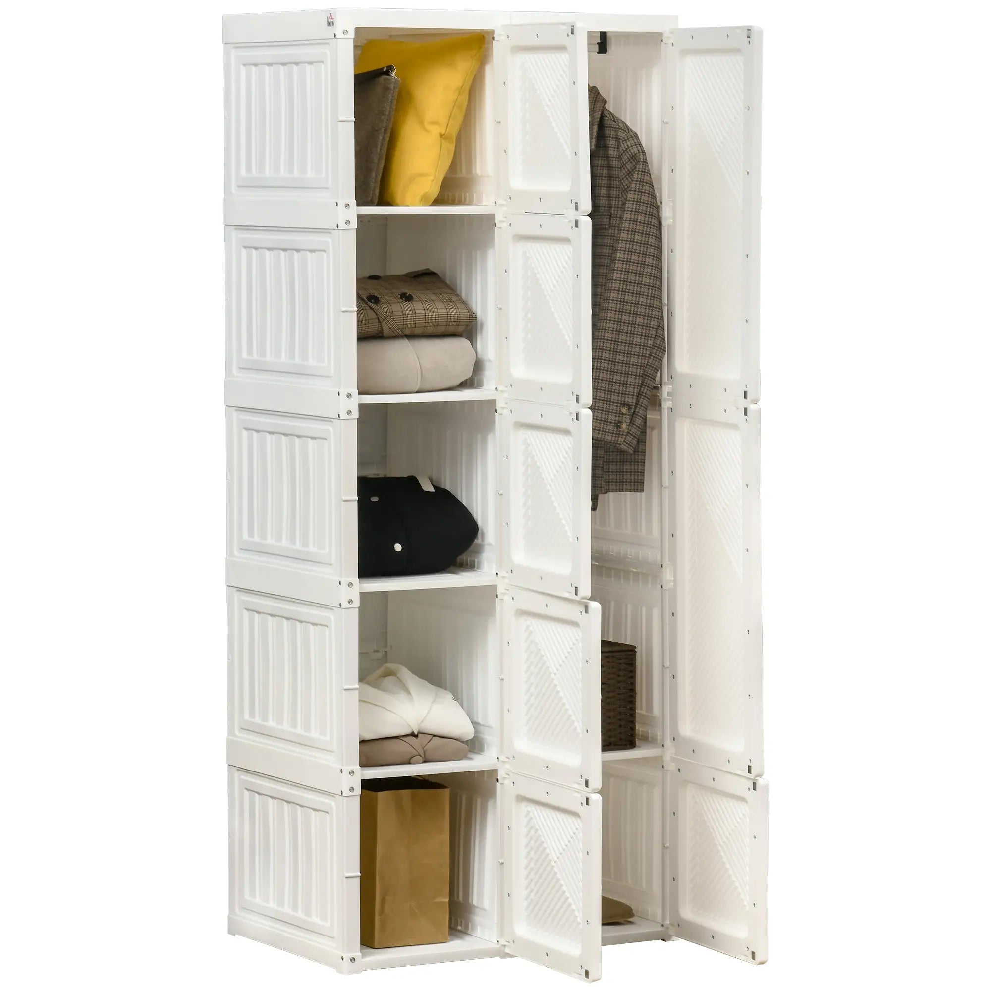 Portable Wardrobe Closet, Folding Clothes Storage Organizer, White Clothing Storage at Gallery Canada