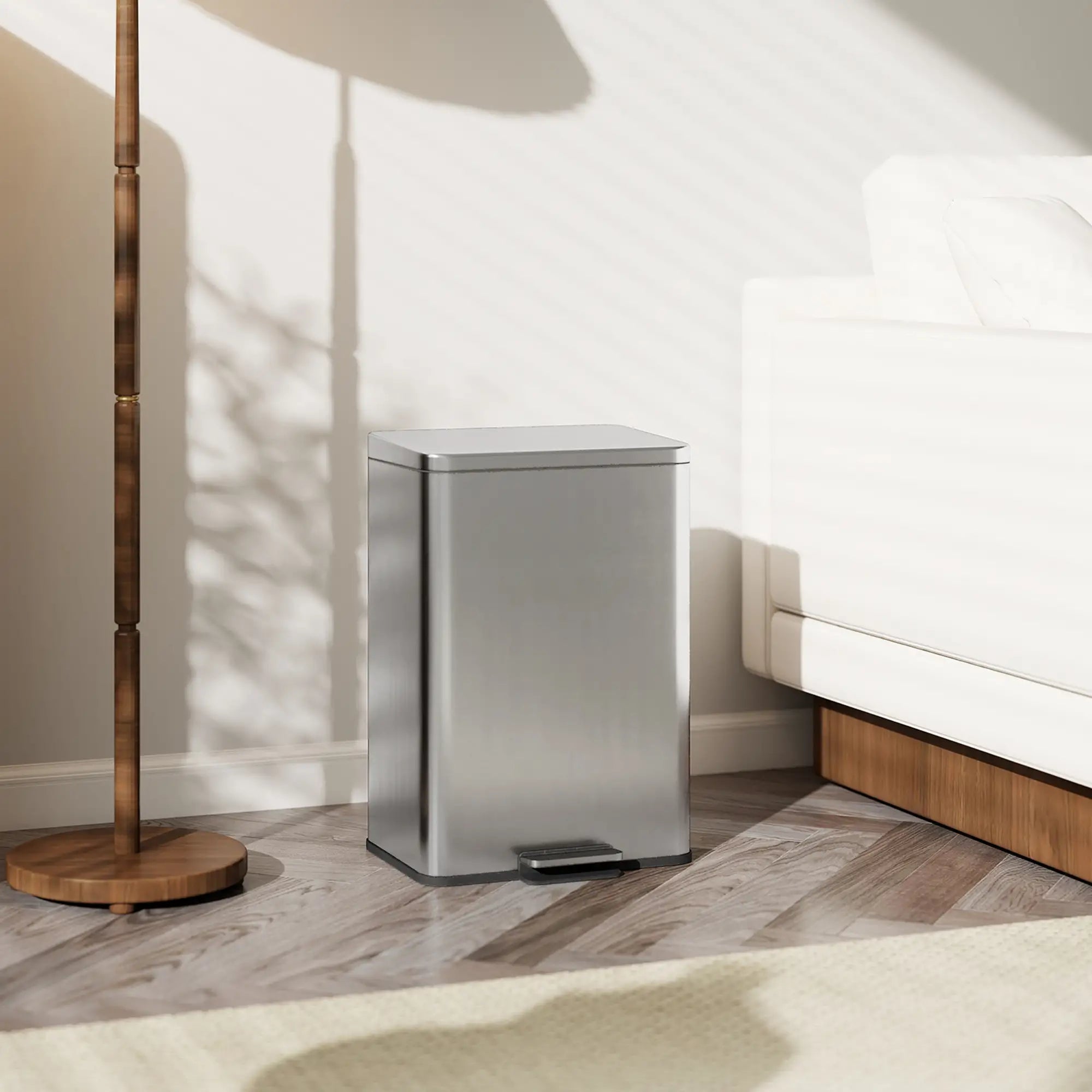 5.3 Gallon/20 L Garbage Bin, Soft Close Lid, Removable Bucket, Silver Small Kitchen Appliances at Gallery Canada