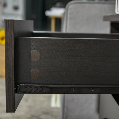 Modern Wood Nightstand, 3 Drawers, Anti-Tipping Design, Set of 2, Dark Brown Bedside Tables at Gallery Canada