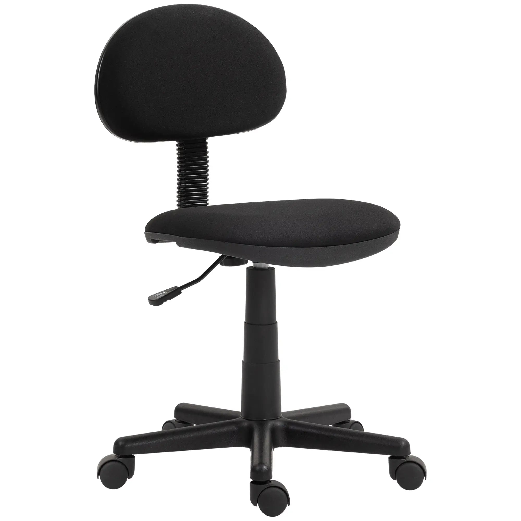 Small Desk Chair, Armless Adjustable Height, 360° Swivel Wheels, Black Task Chairs Black at Gallery Canada