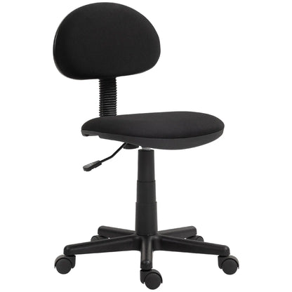 Small Desk Chair, Armless Adjustable Height, 360° Swivel Wheels, Black Task Chairs Black at Gallery Canada