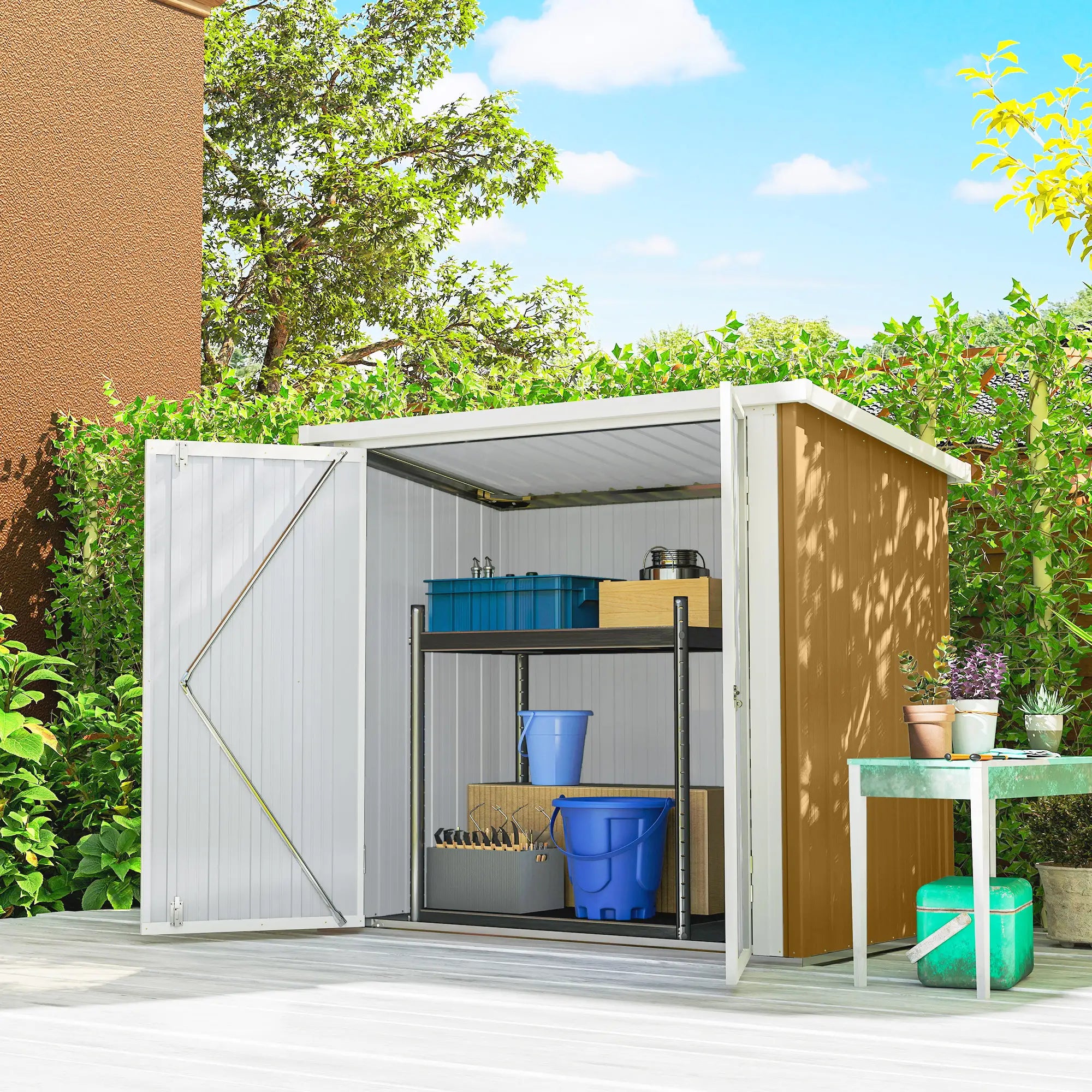 5' x 3' Metal Garden Storage Shed With Double Doors Sheds at Gallery Canada