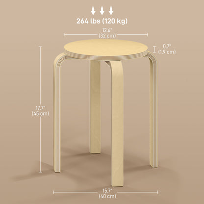 Round Stackable Chairs Set of 4, 18-Inch Backless Stacking Stools for Kitchen, Dining Room, Office, Outdoors Bar Stools at Gallery Canada