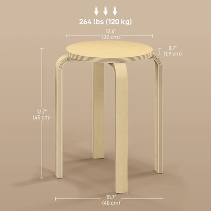 Round Stackable Chairs Set of 4, 18-Inch Backless Stacking Stools for Kitchen, Dining Room, Office, Outdoors Bar Stools at Gallery Canada