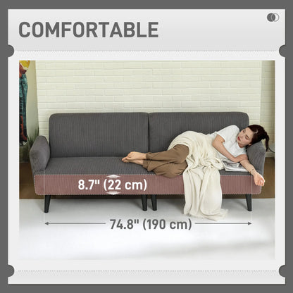 Modern 3 Seater Sofa, Corduroy Loveseat, Grey 3-Seater Sofas at Gallery Canada