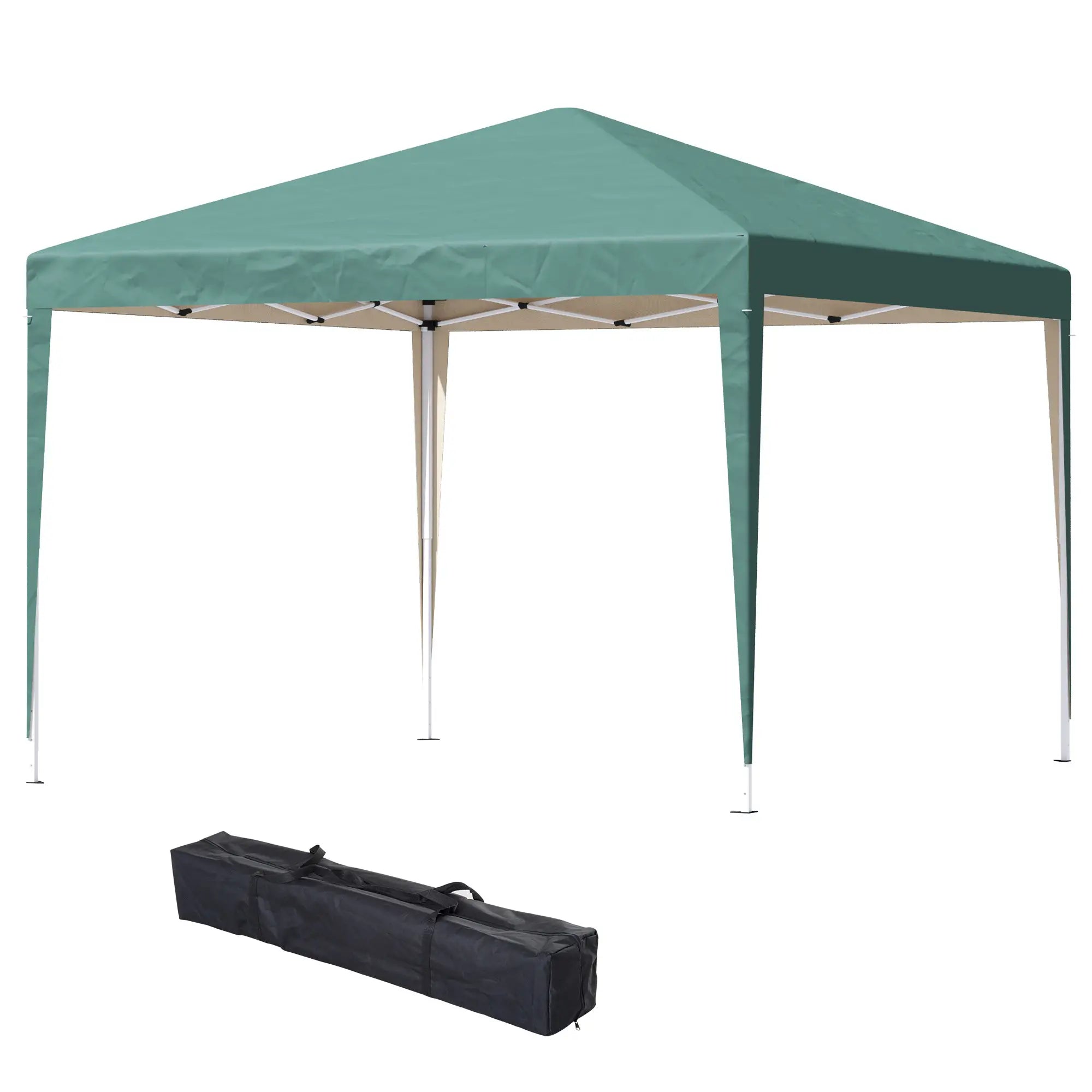 10 x 10ft Folding Pop Up Tent, Outdoor Gazebo Canopy, Dark Green Pop Up Canopies at Gallery Canada