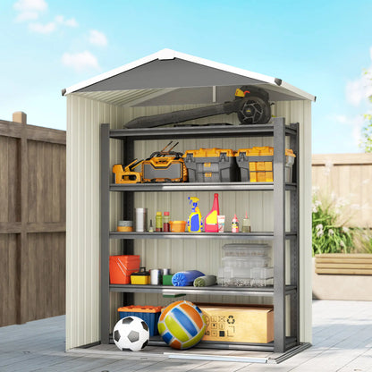 4.5 x 3ft Outdoor Storage Shed, Waterproof Metal Garden Shed, Light Grey Sheds at Gallery Canada