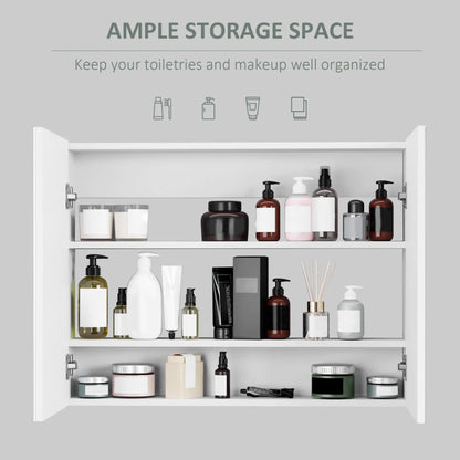 Wall-Mounted Bathroom Mirror Cabinet, Double Doors, Adjustable Shelf, Lilac Mirror Medicine Cabinets at Gallery Canada