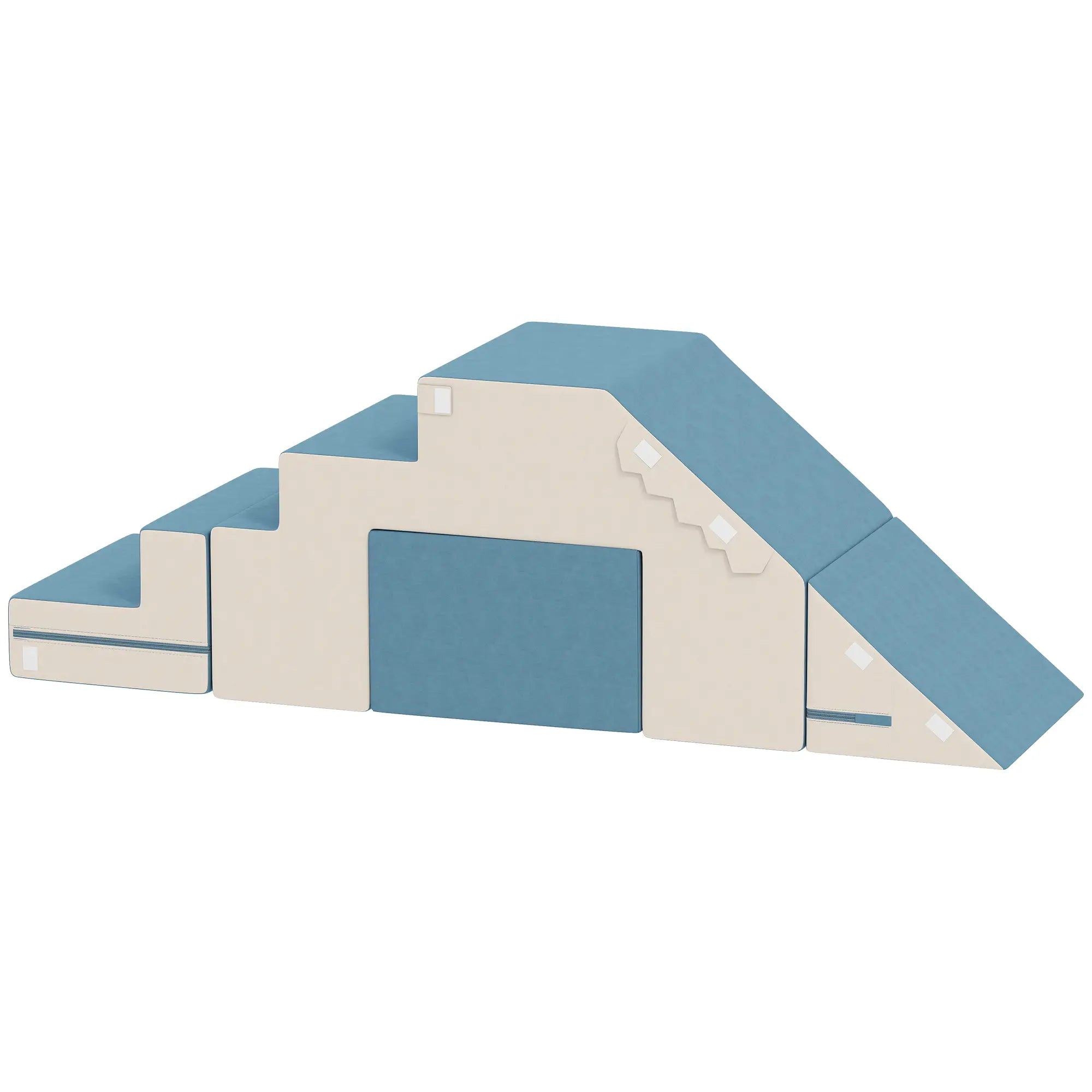 2-Piece Climbing Foam Blocks, Detachable Cover, Indoor Play Set, Blue Kids Gym & Playmats Blue, Beige at Gallery Canada