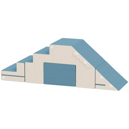2-Piece Climbing Foam Blocks, Detachable Cover, Indoor Play Set, Blue Kids Gym & Playmats Blue, Beige at Gallery Canada