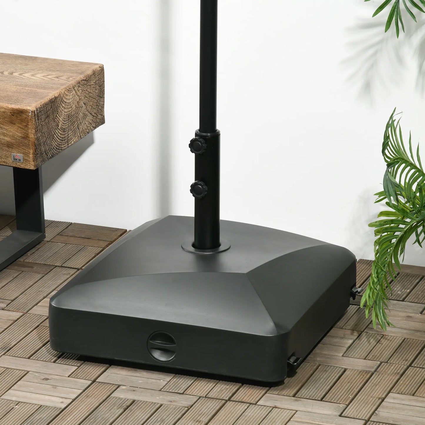 Heavy Duty Patio Umbrella Base with Wheels, 132 lb, Black Umbrella Bases at Gallery Canada