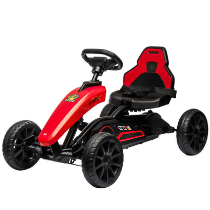 Kids Pedal Go Kart, Swing Axle, Adjustable Bucket, Handbrake, Red Pedal Go Karts for Kids Red, Black at Gallery Canada