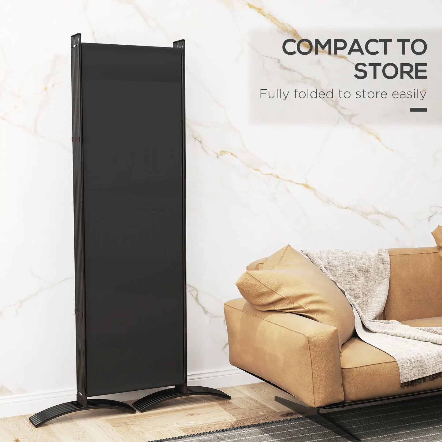 6 Panel Folding Room Divider, UV30+ Privacy Screen, Black Side Awnings at Gallery Canada