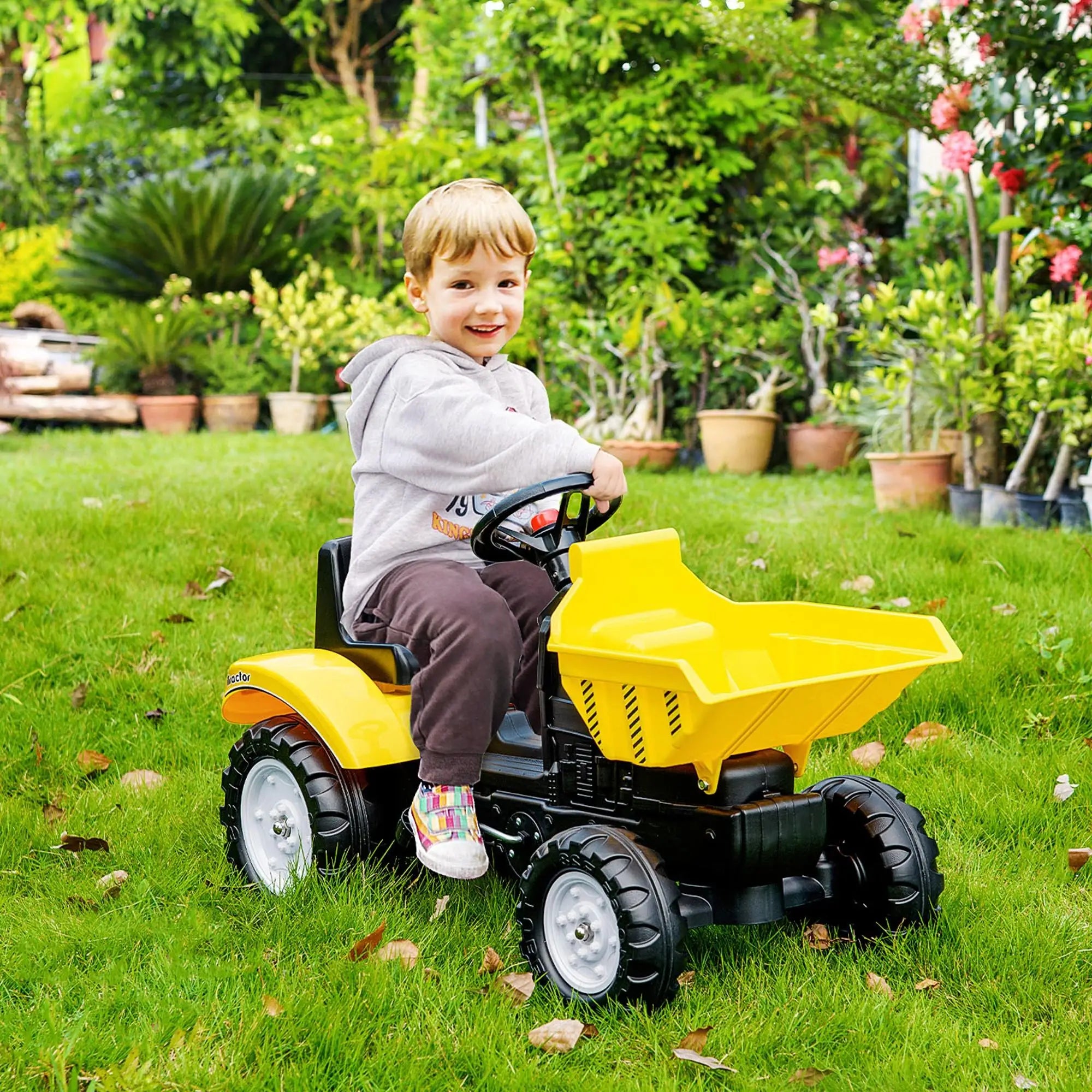 Kids Ride On Tractor, Pedal Construction Car, Manual Bucket, 3 Year Old, Yellow Toy Excavators at Gallery Canada