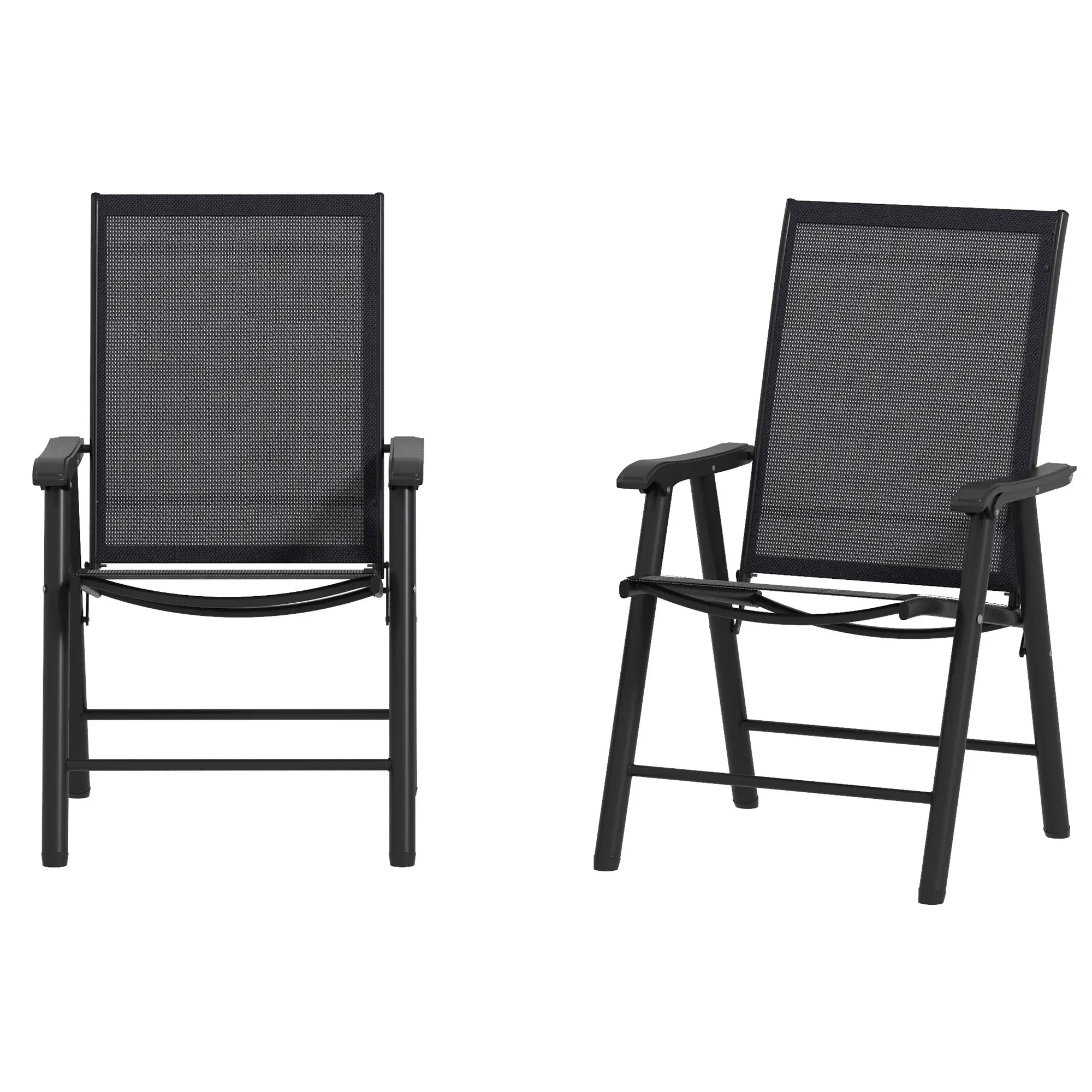 2-Piece Folding Chair Set, Patio Outdoor Furniture, Dark Grey Patio Chairs Dark Grey, Black at Gallery Canada