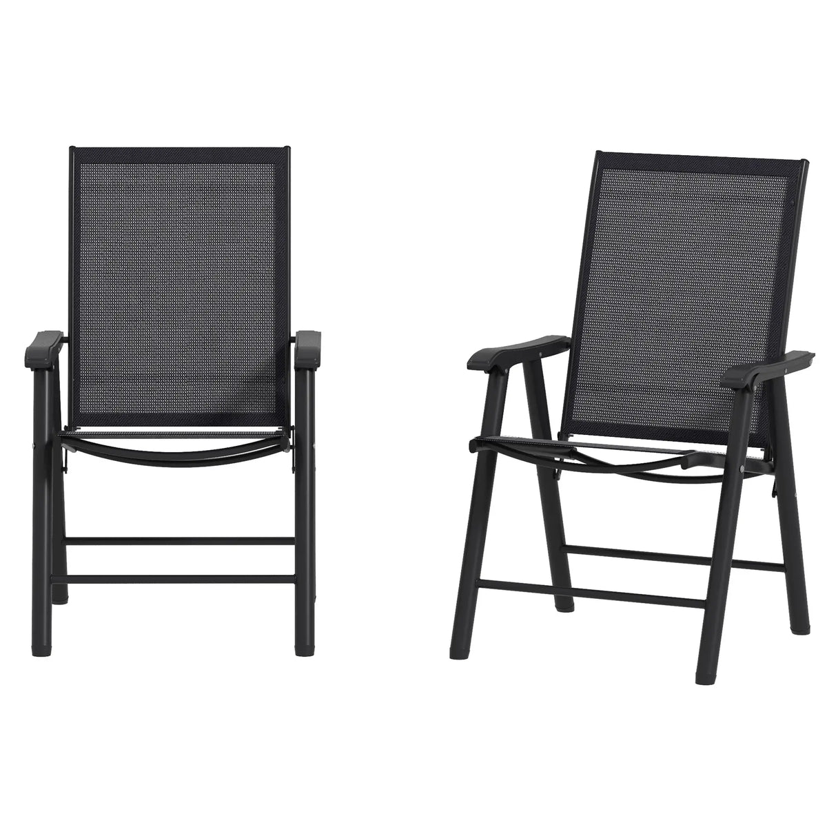 2-Piece Folding Chair Set, Patio Outdoor Furniture, Dark Grey Patio Chairs Dark Grey, Black at Gallery Canada