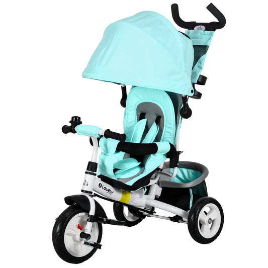 6 in 1 Tricycle for Toddler 1-5 Years, Parent-Push Handle, Green Tricycles for Kids Green and White at Gallery Canada