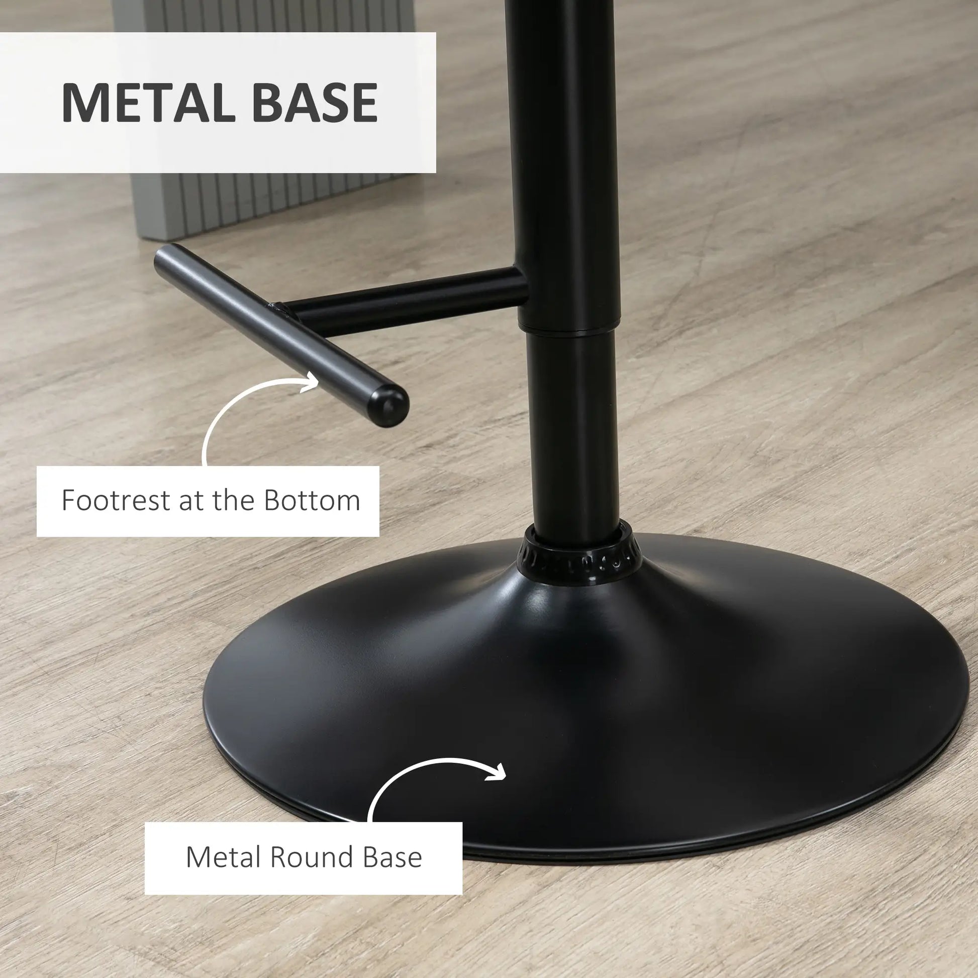 Modern PU Leather Bar Stools, Set of 2, Swivel, Adjustable Height, Black Bar Stools at Gallery Canada