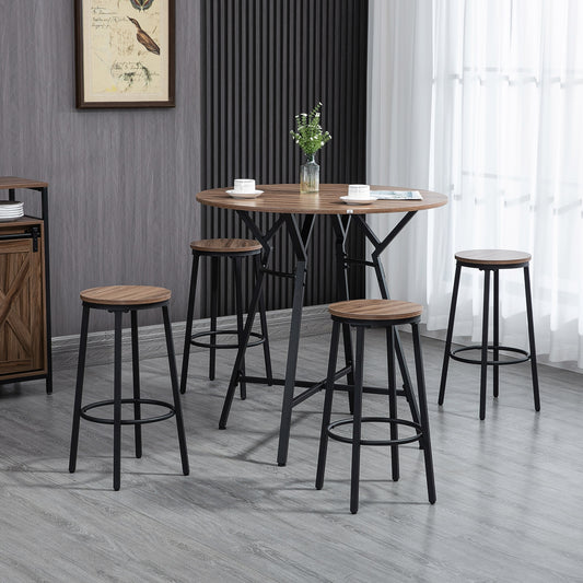 5-Piece Counter Height Bar Table and Chairs, Round Dining Table and Chairs Set for 4, Pub Table and Chairs - Gallery Canada