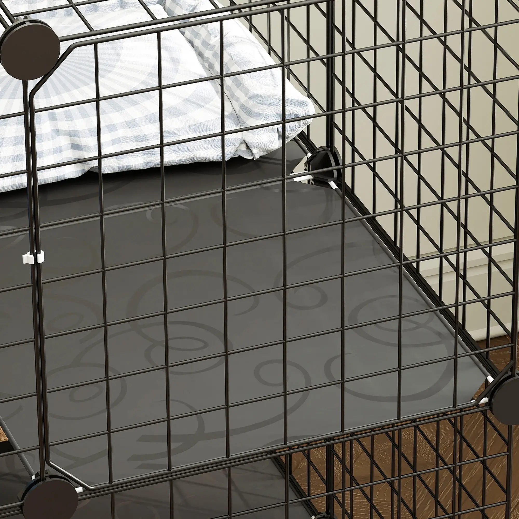 2 Tier Cat Cage, DIY Pet Playpen With 2 Doors, Ladder, Hammock, Perch, Black Outdoor Cat Enclosures at Gallery Canada