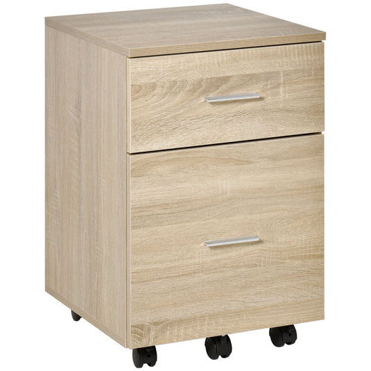 Mobile File Cabinet, 2-Drawer Filing Cabinet with Wheels, for Letter or A4 File, Study Home Office, Natural - Gallery Canada
