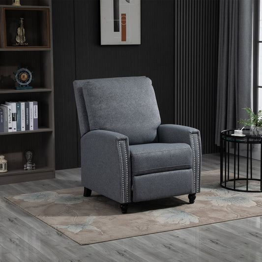 Modern Push Back Manual Recliner Chair Fabric Upholstered Armchair Home Lounge Sofa for Living Room &; Bedroom - Gallery Canada