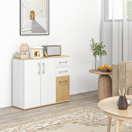 Modern Sideboard Cabinet, Freestanding Sideboards and Buffets with 3 Doors, 2 Drawers and Adjustable Shelf - Gallery Canada