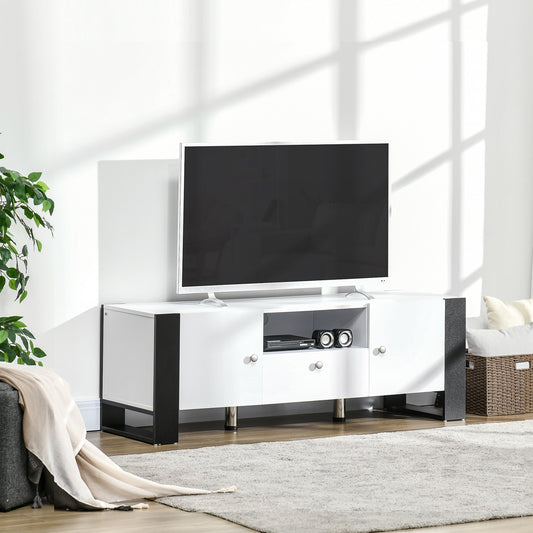 Modern TV Cabinet, TV Stand with Drawer, Storage Door Cabinets and Adjustable Shelves for 65" TVs for Living Room, Bedroom, White - Gallery Canada