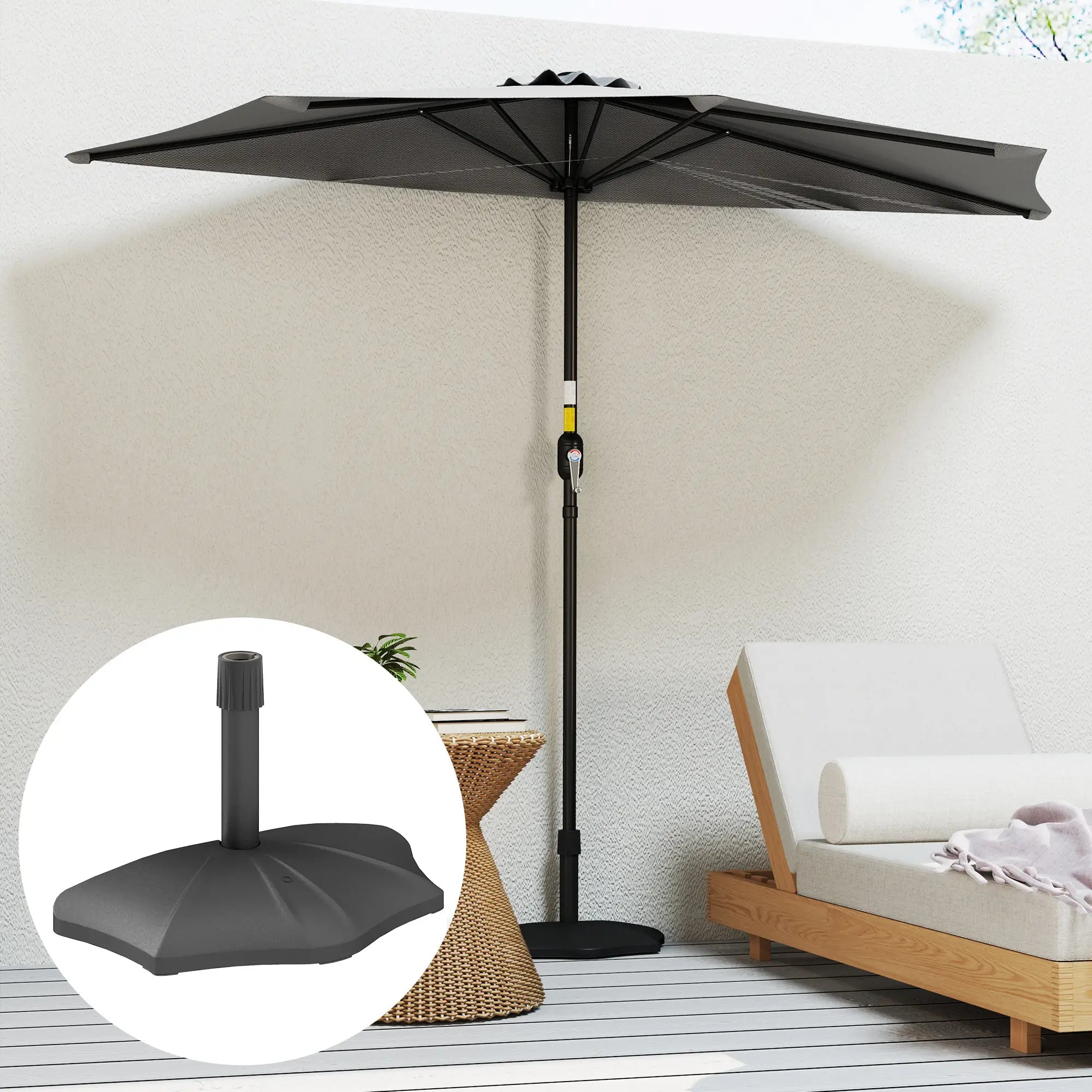 26lbs Concrete Patio Umbrella Base, 1.5/1.9