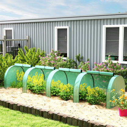 13' x 3.3' x 2.6' Mini Tunnel Greenhouse, PE Cover, Steel Frame, Zipped Doors, Green Greenhouses at Gallery Canada