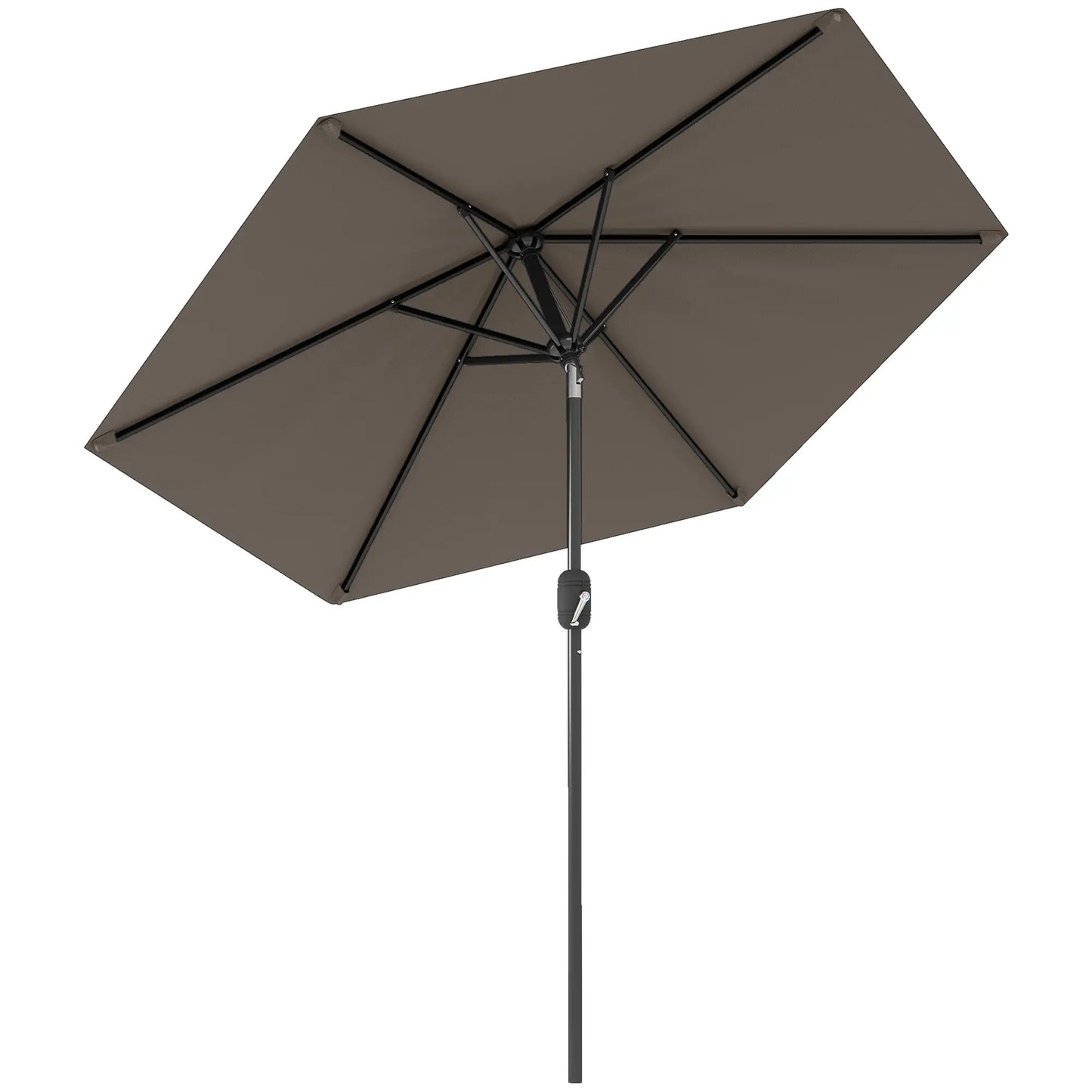 Patio Sun Umbrella, Outdoor Parasol, 6 Ribs, Dark Grey Sun Umbrellas at Gallery Canada